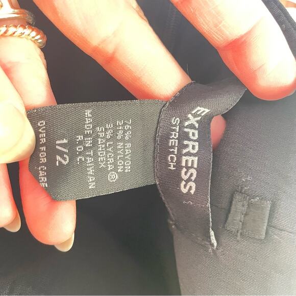 Y2K VTG Express Black Strapless Dress with slit size 2 - Picture 5 of 6